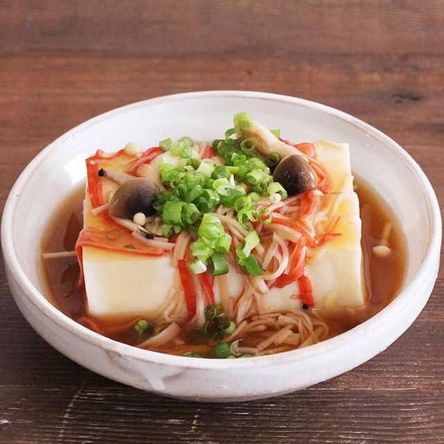 ビーフンと食べたい豆腐のカニカマあんかけ