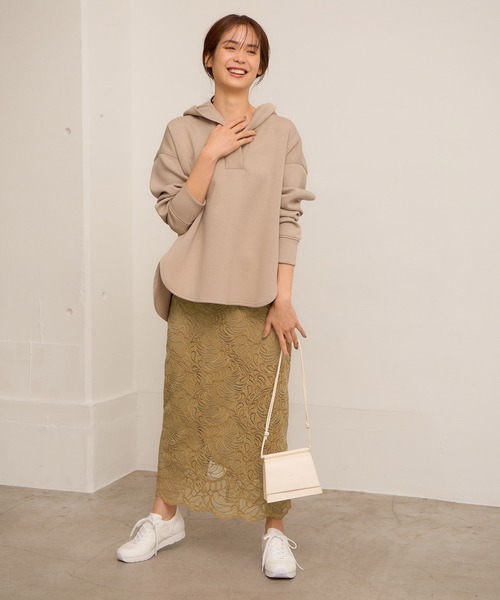 レースロングストレートタイトスカート