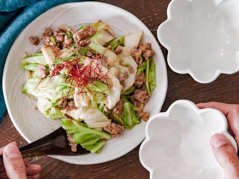 キャベツの肉味噌炒め