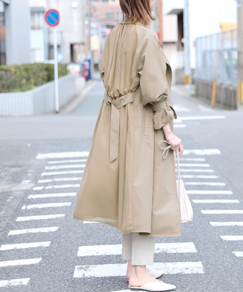 バックジョーゼットトレンチコート