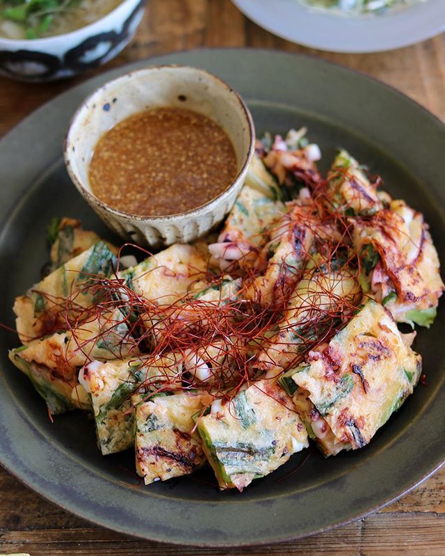 海鮮が入った美味しいチヂミ