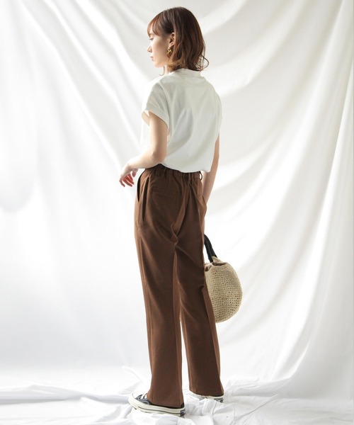 センタープレスフレアカラースラックス