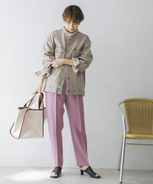 ハイウエストテーパードパンツ