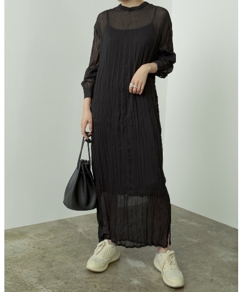 ワッシャー加工2WAYロングワンピース