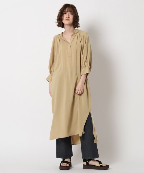 【WEB限定】【DRESSTERIOR+】スキッパーシャツワンピース