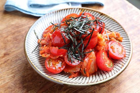 和えるだけの簡単副菜!ミニトマキムチレシピ