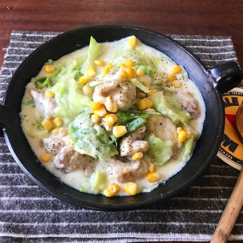 幼児が食べやすい!鶏とキャベツのクリーム煮