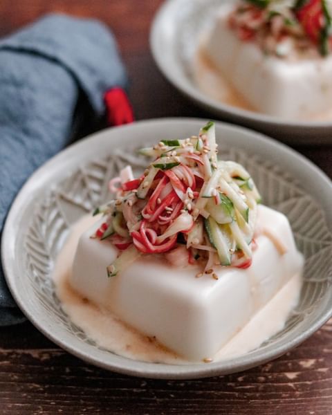 ヘルシー副菜!カニカマきゅうりの冷奴