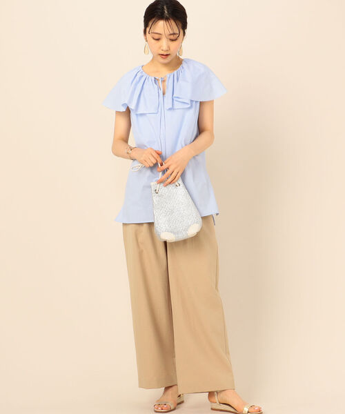 麻混ワイドパンツ