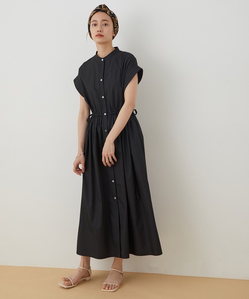 【WEB限定】ウエスト切替フレンチシャツワンピース