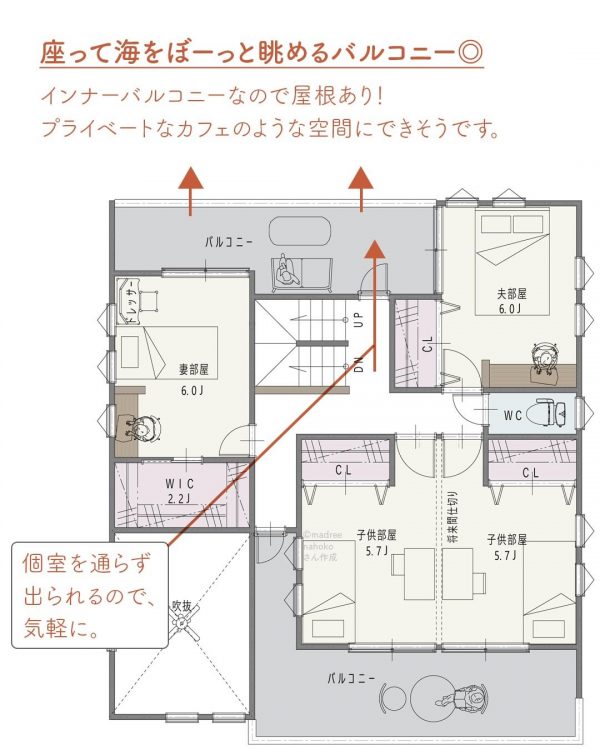 海をのんびり眺められる！時間がゆっくり流れる間取り。2