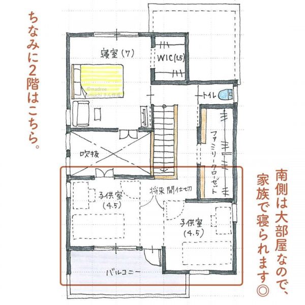 「アウトドアを、家でも気軽に」開放的なタイルデッキ間取り。3