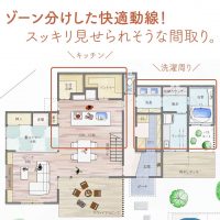 ゾーン分けした快適動線 スッキリ見せられそうな間取り Folk