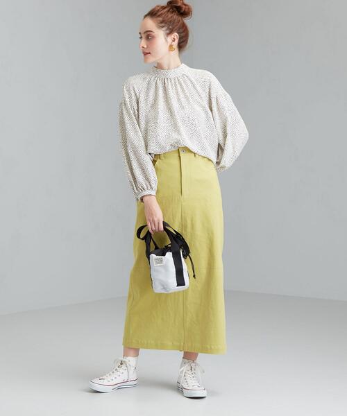 SC コットン / PU スリット タイト スカート