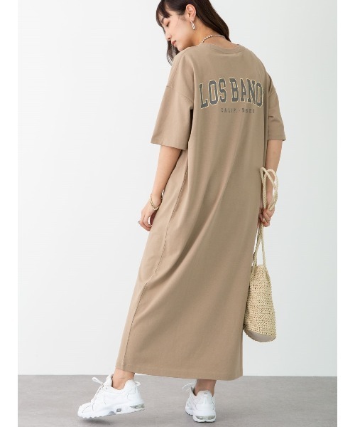 バックプリントTシャツワンピース