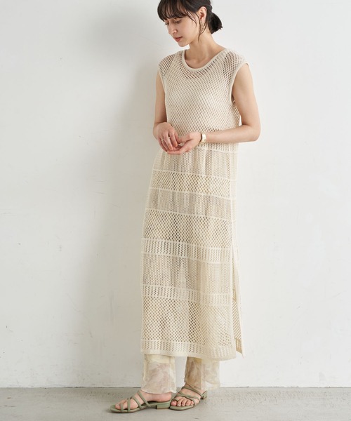メッシュニットロングワンピース *