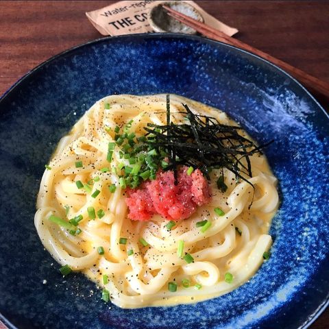 クリーミー。明太カルボうどんレシピ