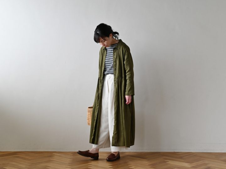 秋のときめき。fog linen work × キナル別注 ウエストギャザーワンピース4