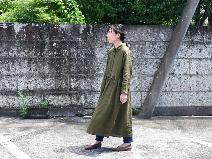 秋のときめき。fog linen work × キナル別注 ウエストギャザーワンピース7