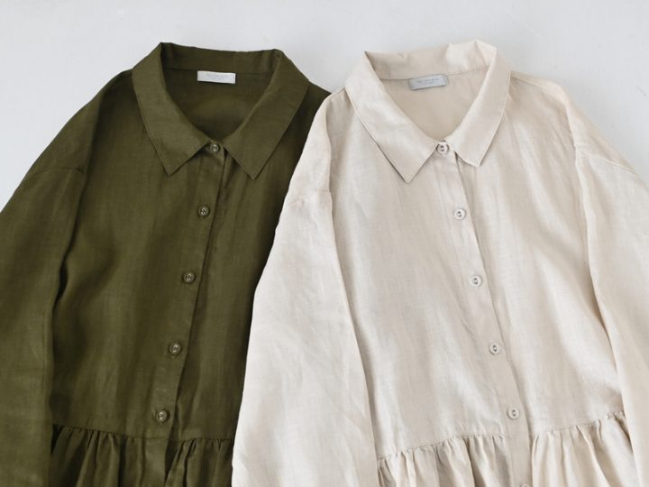 秋のときめき。fog linen work × キナル別注 ウエストギャザーワンピース8