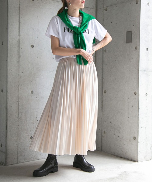 夢展望 エコレザープリーツスカート