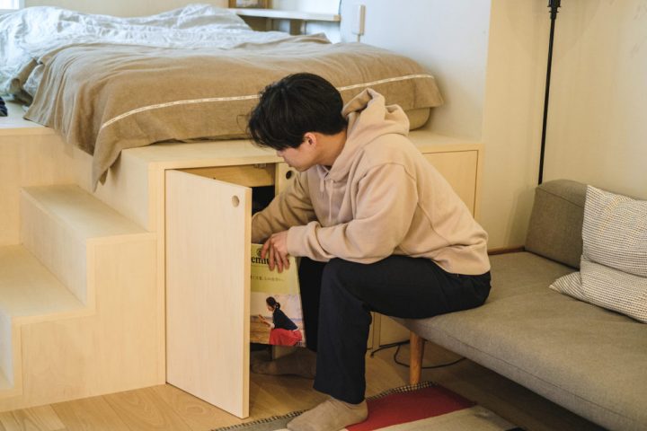 山小屋を思わせる空間で深呼吸しながら暮らす。5