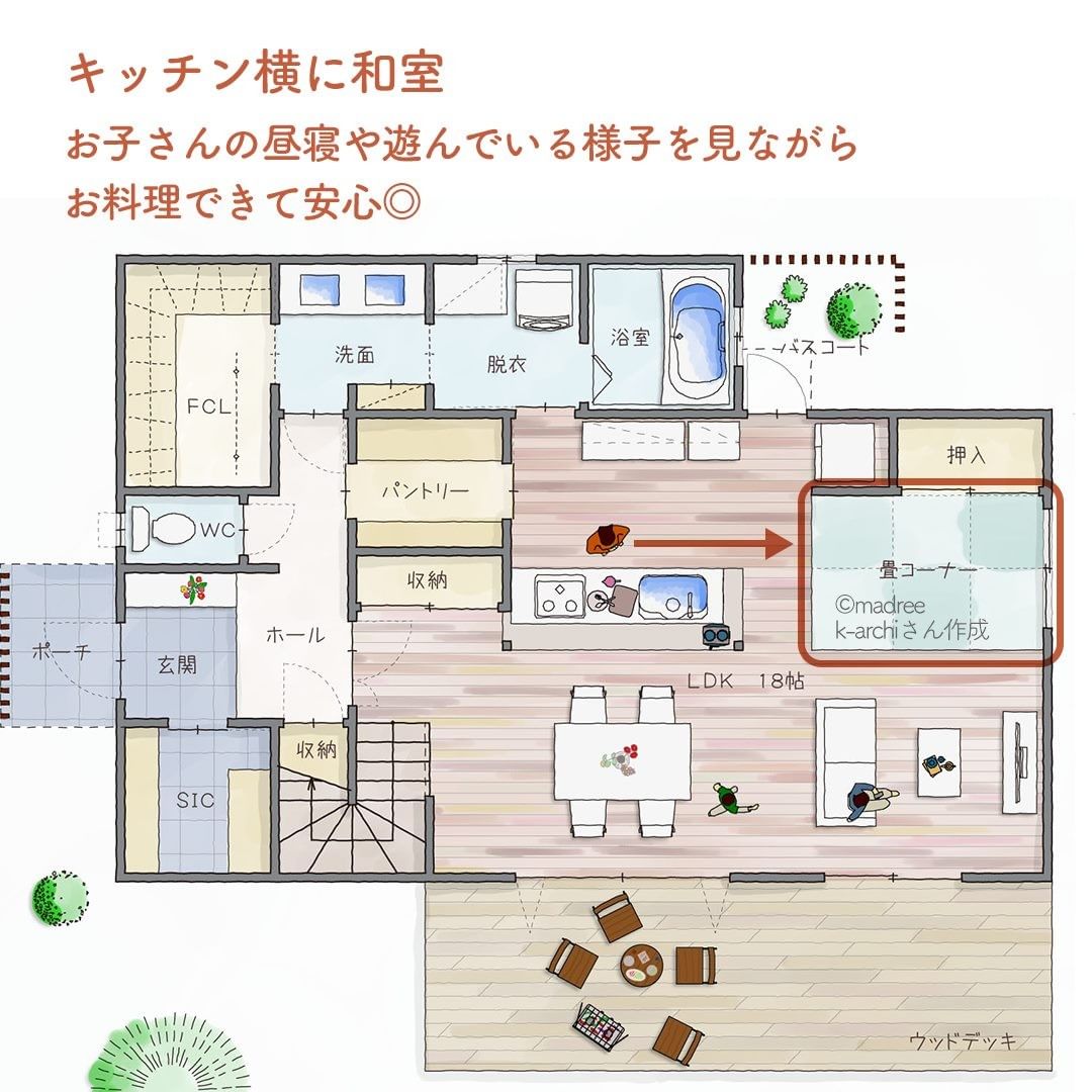 水回りも、キッチンも！玄関から最短距離な間取り。4