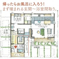 帰ったらお風呂に入ろう まず暖まれる玄関 浴室間取り Folk