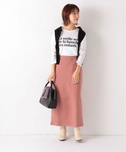SHIPS any: ダブルフェイスストレートスカート