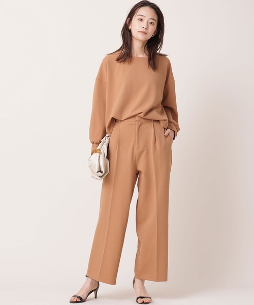 WEB限定/カットジョーゼット ブラウス+パンツ セットアップ