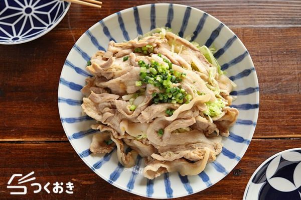 豚バラキャベツのうまだれレンジ蒸しレシピ