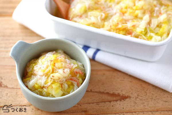 丼や麺にも使える白菜とカニカマの塩あんかけ