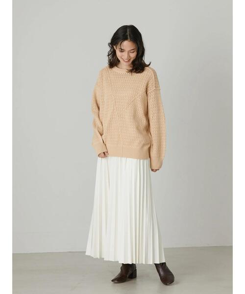 フェイクレザープリーツスカート