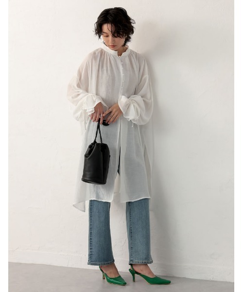 シフォン楊柳キャンディスリーブワンピース