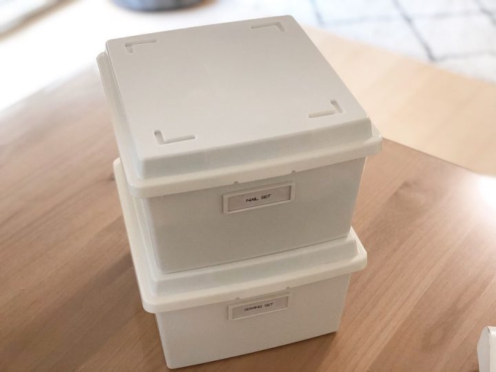 化粧品＆裁縫道具入れになるフタ付きBOX