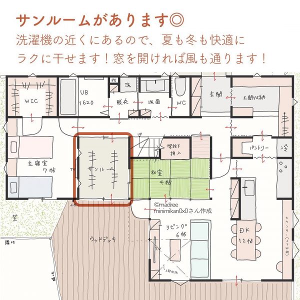 2階から直接小屋裏収納へ！ズボラさんでも片付けしやすい間取り。6