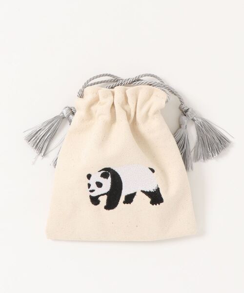 小物を可愛く持ち歩ける動物刺繍巾着ポーチ