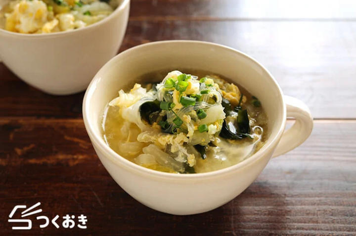 簡単早い白菜と卵の春雨スープレシピ