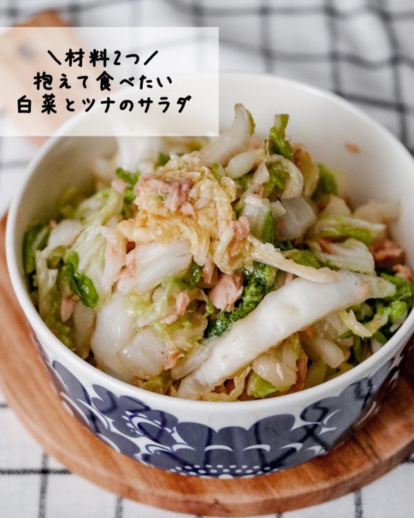 さっぱり副菜レシピの白菜とツナのサラダ