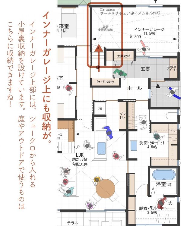 外遊びのあとお風呂とランドリーに直行できる平屋の家6