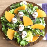 お子様と一緒に作ろう！うずら卵おばけのハロウィンサラダ