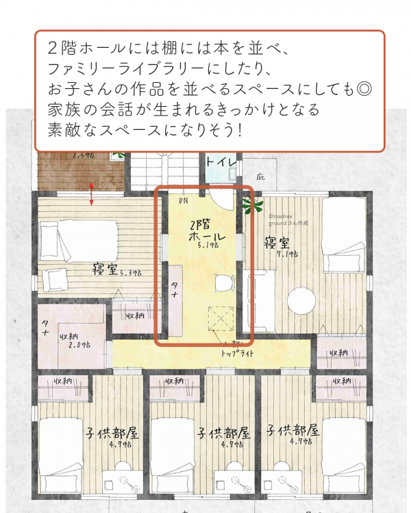 一直線でスムーズな裏動線！ママ目線で家事がしやすい間取り5